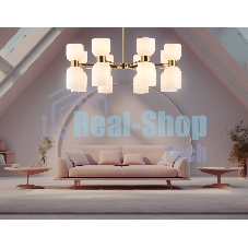 Люстра Ambrella light LH56095/16 BS/FR латунь/белый матовый E14*16 max 40W D860*510