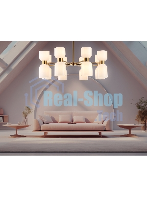 Люстра Ambrella light LH56095/16 BS/FR латунь/белый матовый E14*16 max 40W D860*510
