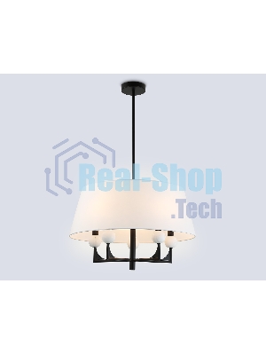 Люстра Ambrella light LH75150/5 BK/FR черный/белый матовый E14*5 max 40W D580*590
