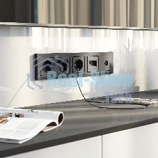 Накладка для двойной розетки Еthernet RJ-45 (графит матовый)