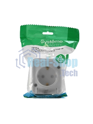 Розетка 1-м ОП AtlasDesign Profi54 16А IP54 250В с заземл. защ. шторки белый SchE ATN540145