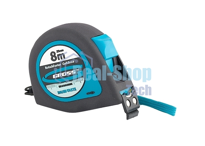 Рулетка Gross 31104 ''ergonomisch'' 8 м x 25 мм магнитный обрезиненный зацеп