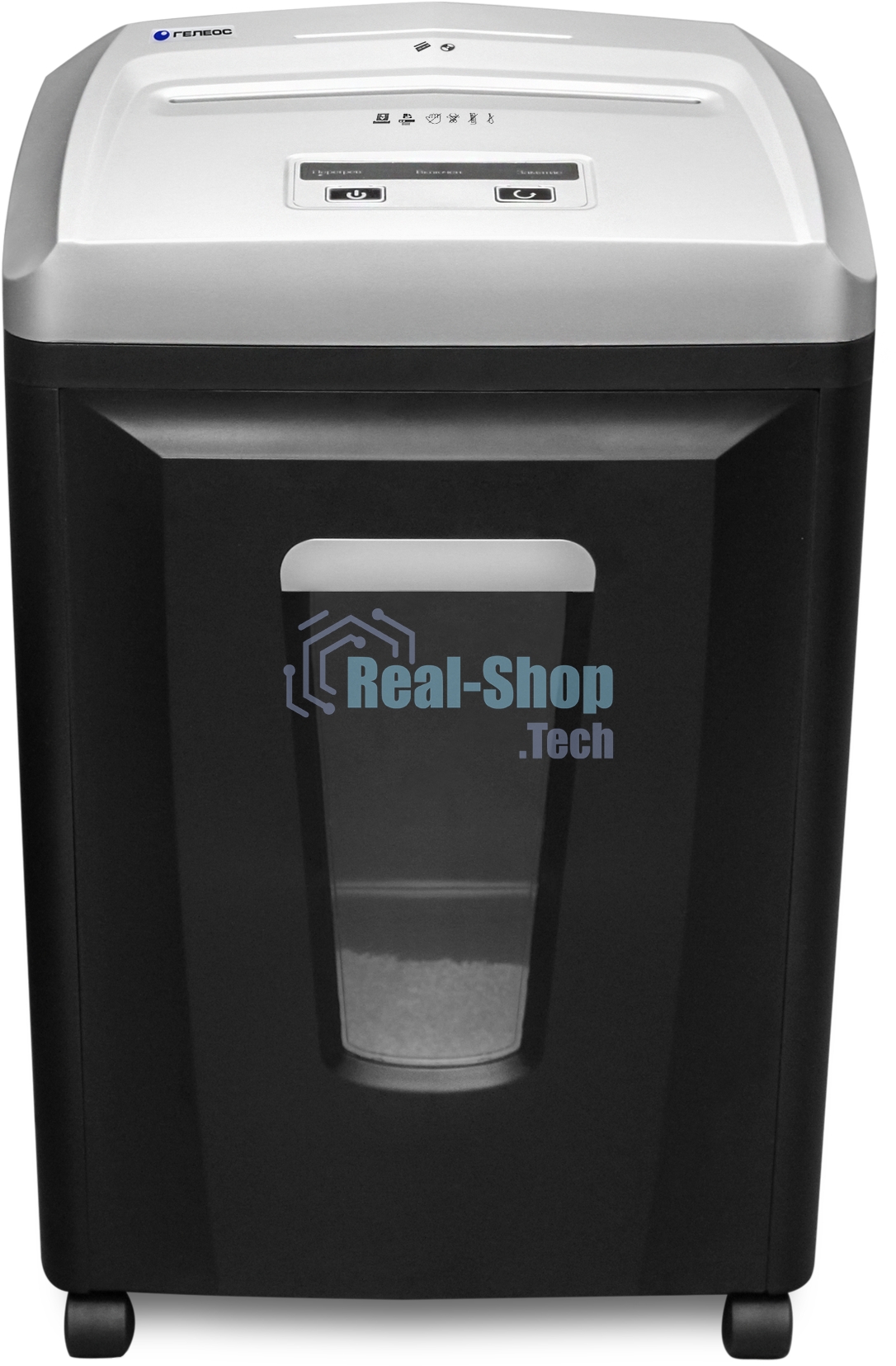 Шредер ГЕЛЕОС УП21-7+фрагменты 0,8х 1 мм., 23 литра, 7 листов, класс секретности P-7.