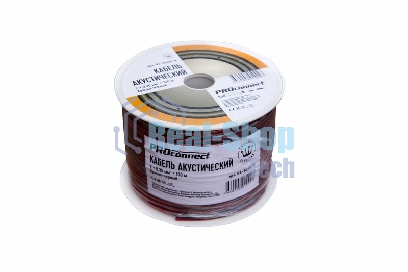 Кабель акустический PROconnect 2х0,35 мм², красно-черный, бухта 100 м