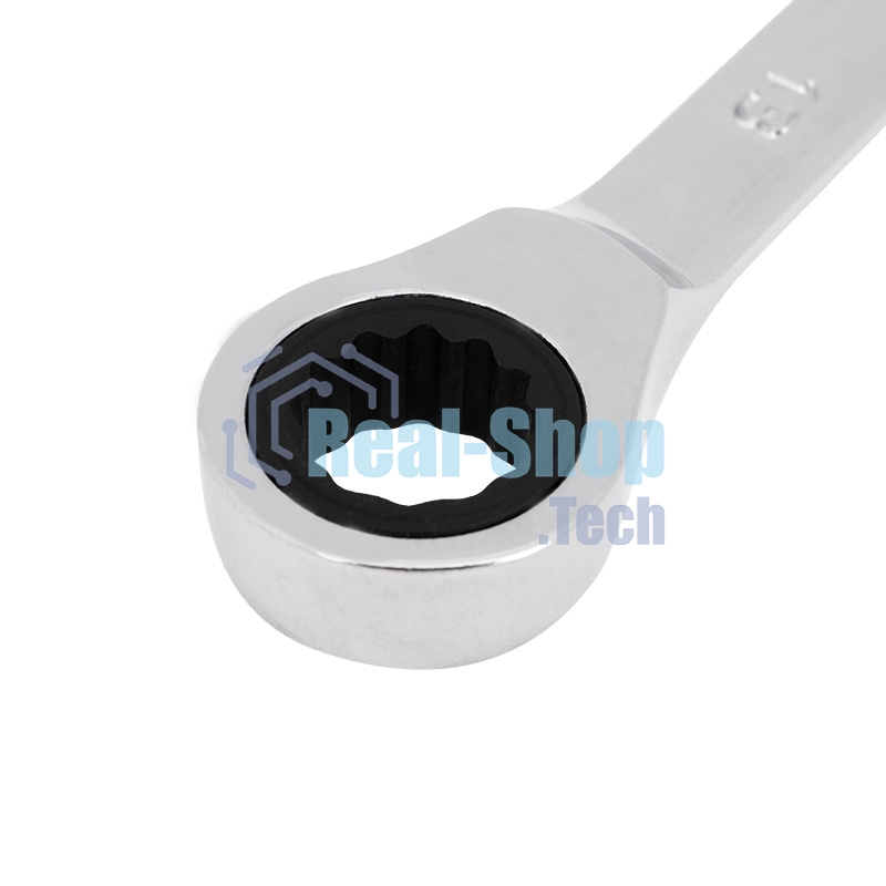 Ключ комбинированный трещоточный Rexant 13 мм, CrV, зеркальный хром