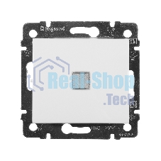 Механизм выключателя 1-кл. СП Valena 10А IP31 с зел. инд. бел. Legrand 774410