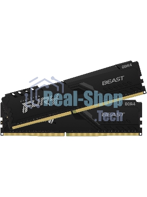 Оперативная память Kingston Fury Beast, DDR4, 32GB (2x16GB), 3200MHz, CL16, DIMM, с радиатором, черный