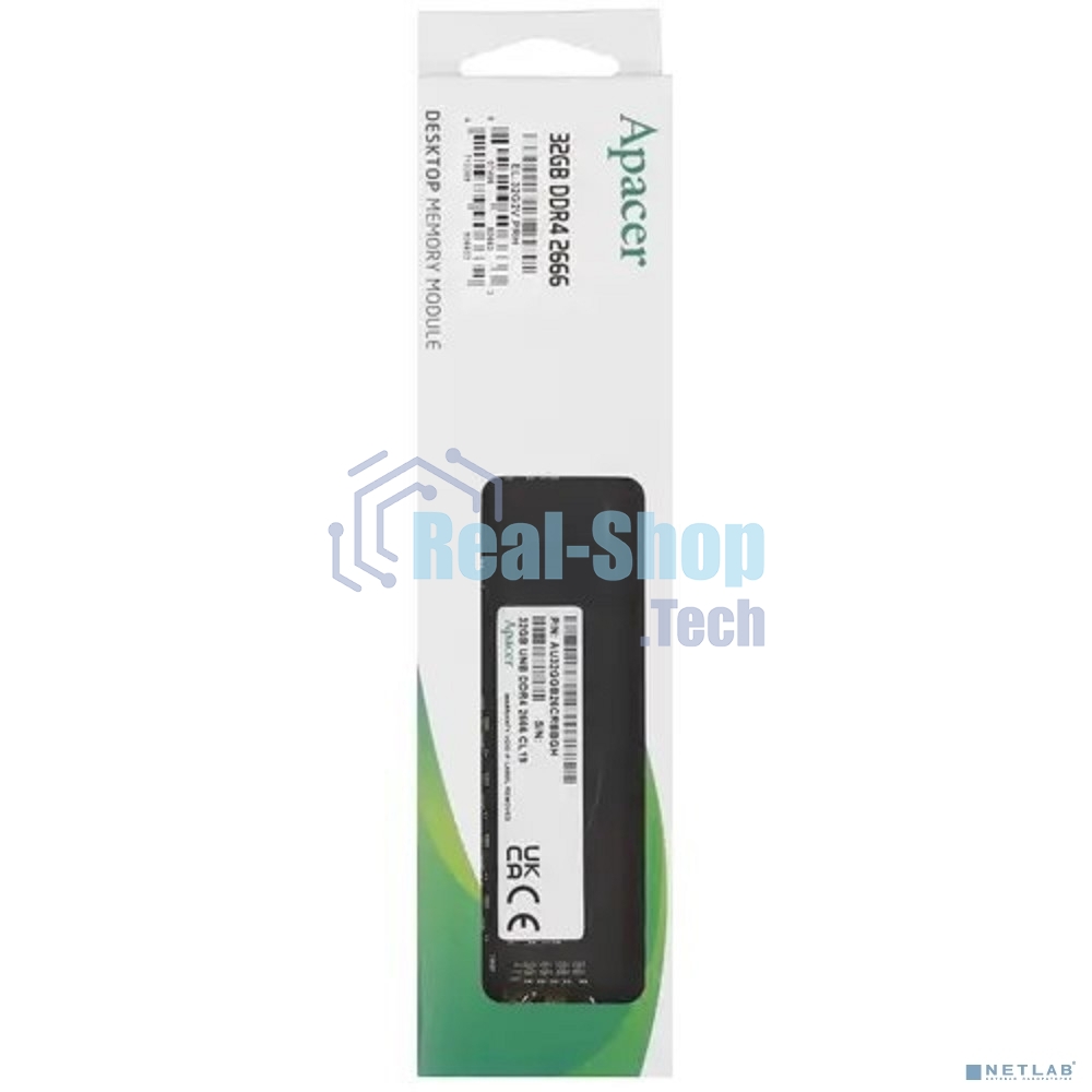 Оперативная память Apacer, DDR4, 32GB (1x32GB), 2666MHz, CL19, DIMM