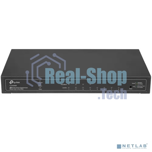 Коммутатор TP-Link JetStream 8-Port Gigabit Smart Switch with 4-Port PoE+, 4× Gigabit PoE+ Ports, 802.3at/af, 62 W PoE Power, Desktop Steel CaseIntegration with Omada SDN Controller, 802.1Q VLAN, STP/RSTP/MSTP, IGMP Snooping, 802.1p/DSCP QoS, ACL, 802.1x, Radius/Tac
