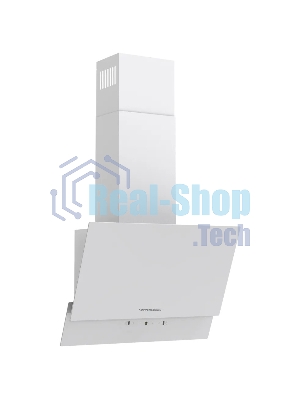 Наклонная вытяжка Kuppersberg F 603 W, 60 см, High-Tech, таймер, макс. производительность 850 м3/ч, 3 скорости, обратный клапан, сенсорное управление, дисплей, LED освещение, уровень шума 53 дБ, белый
