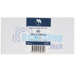Картридж струйный NVPrint 80 (NV-C4846A) Cyan для HP DesignJet 1050c, 1055см (400 мл)