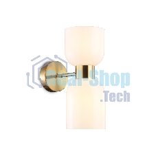 Настенный светильник Ambrella light LH56097/2 BS/FR латунь/белый матовый E14*2 max 40W 215*120*300