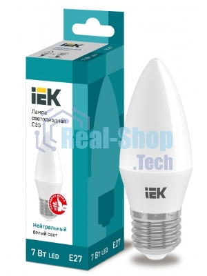 Лампа светодиодная IEK LLE-C35-7-230-40-E27 ECO C35 свеча 7Вт 230В 4000К E27