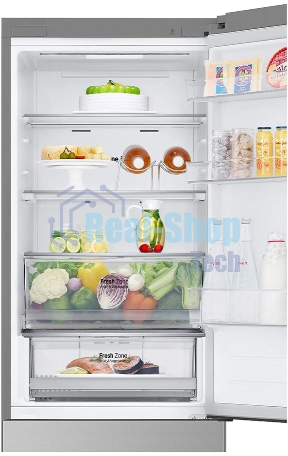 Холодильник LG GC-B459ANMW серебристый двухкамерный 234/110л морозилка снизу, No Frost