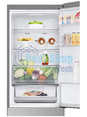Холодильник LG GC-B459ANMW серебристый двухкамерный 234/110л морозилка снизу, No Frost