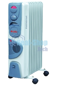 Обогреватель масляный Ресанта ОМ-9НВ (9 секций), белый, 2400 Вт, 25 м2, термостат