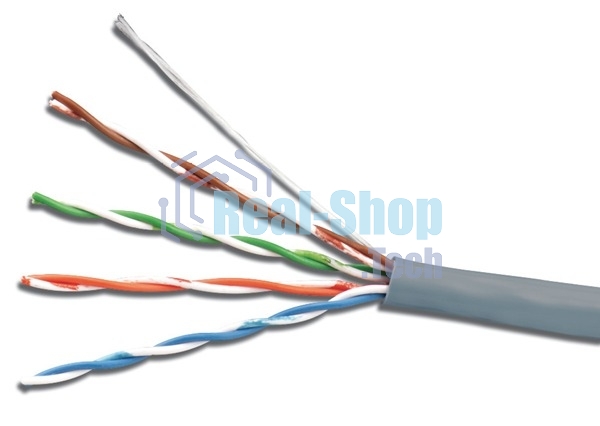 Кабель сетевой UTP 4 Pair AWG 24 CCA cat5E 100м серый