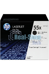 Картридж лазерный набор из 2 шт HP LaserJet CE255XD черный для LJ P3015(2 х 12500 стр)