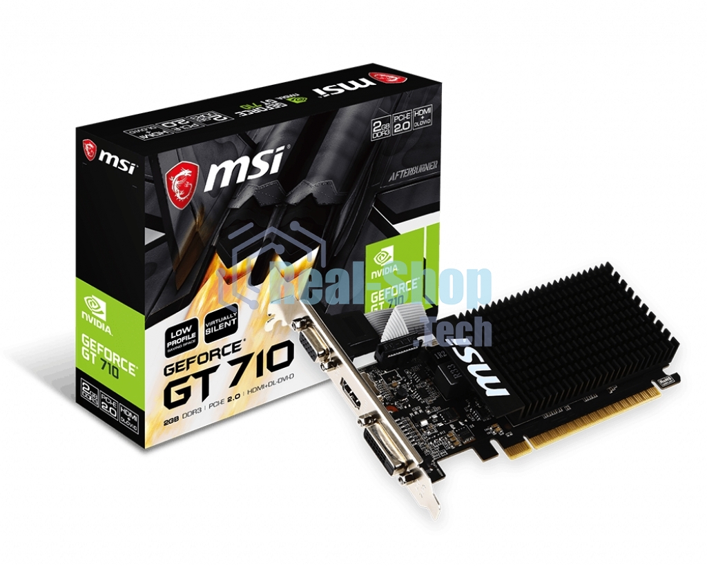 Видеокарта MSI PCI-E GT 710 2GD3H LP nVidia GeForce GT 710 2048Mb 64bit DDR3 954/1600 DVIx1/HDMIx1/CRTx1/HDCP Ret low profile