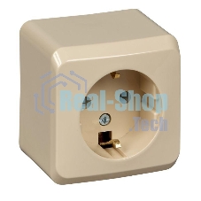 Розетка 1-м ОП Этюд 16А с заземл. крем. SchE PA16-003K