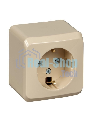 Розетка 1-м ОП Этюд 16А с заземл. крем. SchE PA16-003K