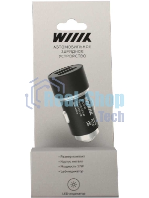 Автомобильное зар./устр. Wiiix UCC-2-37 3.4A+1A универсальное черный