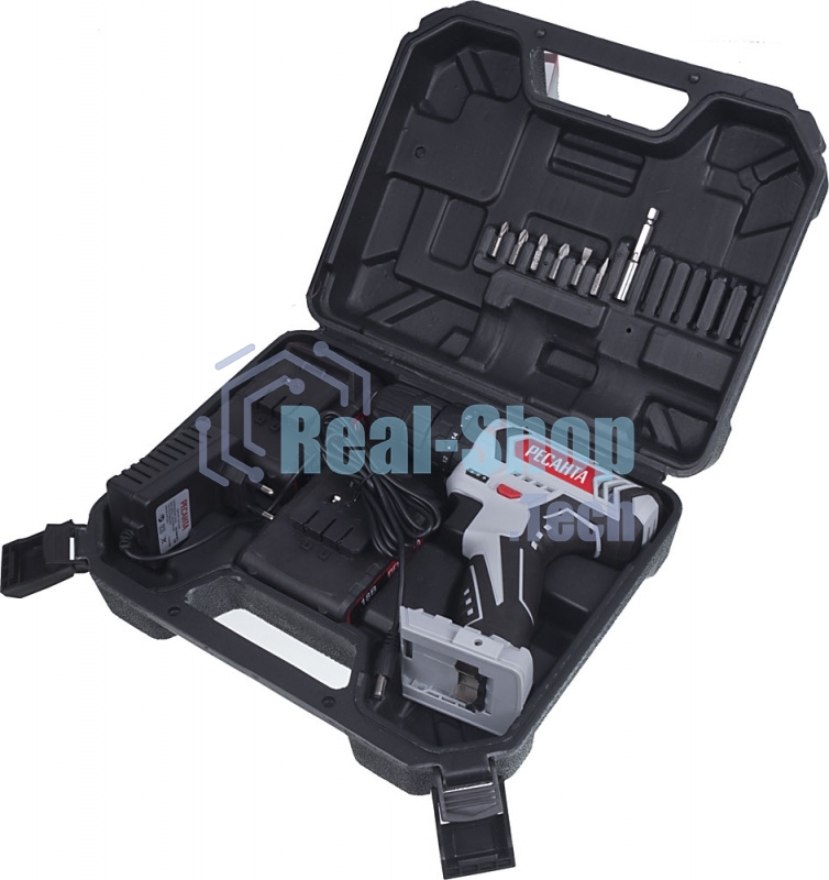 Дрель-шуруповерт аккумуляторная Ресанта ДА-18-2ЛК-У 75/14/6, Аккумуляторная, 18В, 2 АКБ, Ударная, Кейс