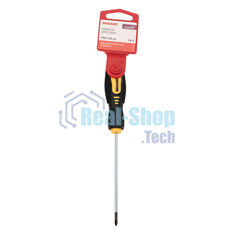 Отвертка крестовая Rexant PH 0х100 мм, двухкомпонентная рукоятка