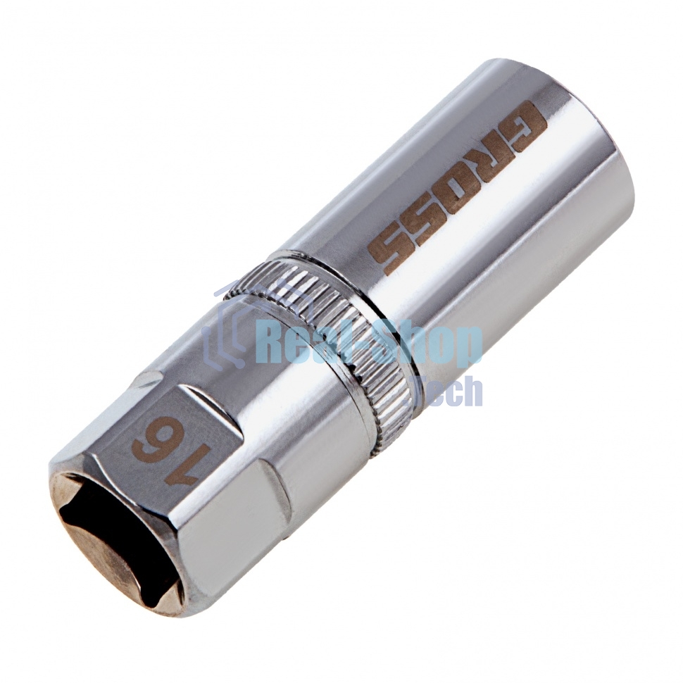 Головка торцевая свечная Gross магнитная, 12-гранная, 16 мм, под квадрат 1/2