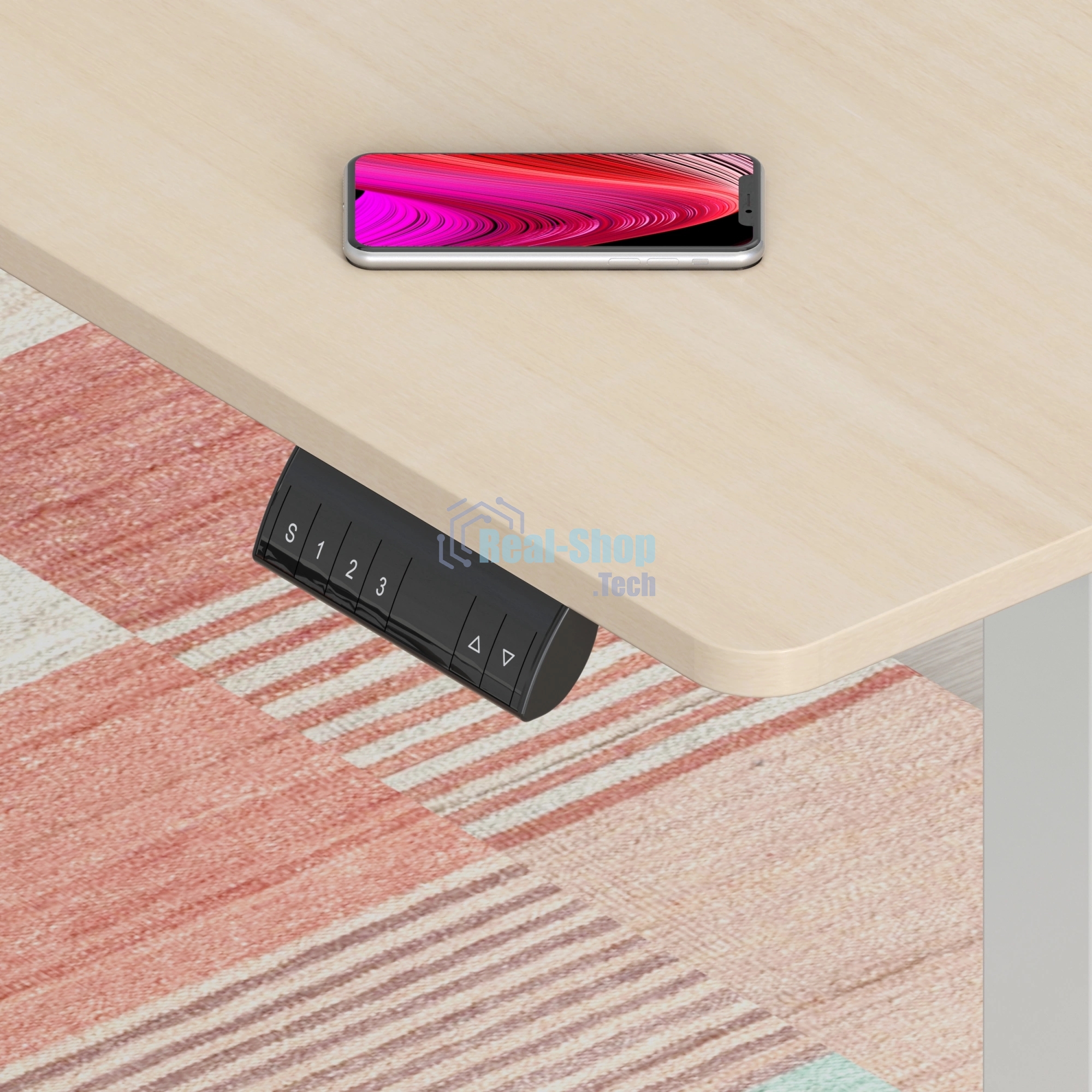 Стол компьютерный Cactus угловой подъемный столешница МДФ, белый дуб каркас белый 140x72x60 см (CS-EDXL-WWD)