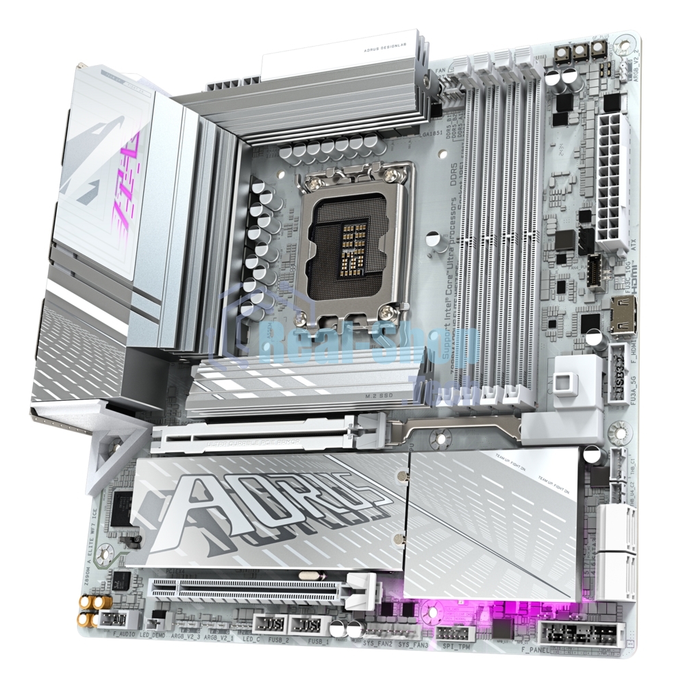 Материнская плата Gigabyte Z890M AORUS ELITE WIFI7 ICE, LGA 1851, Intel Z890, 4xDDR5, 4xSATA, 3xM.2, 1xPCIe 4.0 x4, 1xPCIe 5.0 x16, 1xDP, 1xUSB-C, 1x 2.5Gb LAN, 1xUSB-A 3.2 Gen 2, 4xUSB-A 3.2 Gen 1, 2x3.5 мм, TOSLINK, 7.1, 1xUSB4, mATX