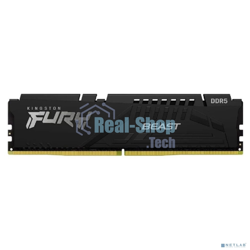 Оперативная память Kingston Fury Beast, DDR5, 64Gb (2x32Gb), 6000MHz, CL30, DIMM, с радиаторами, черный