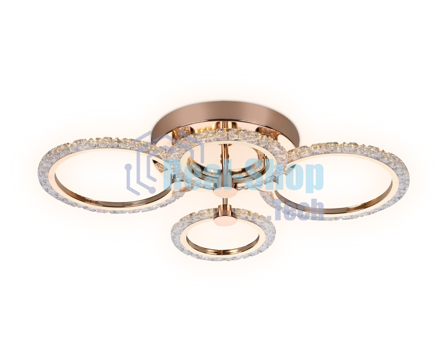 Потолочный светодиодный светильник FA416/2+2 GD золото 60W 640*460*120 (ПДУ РАДИО 2.4G)