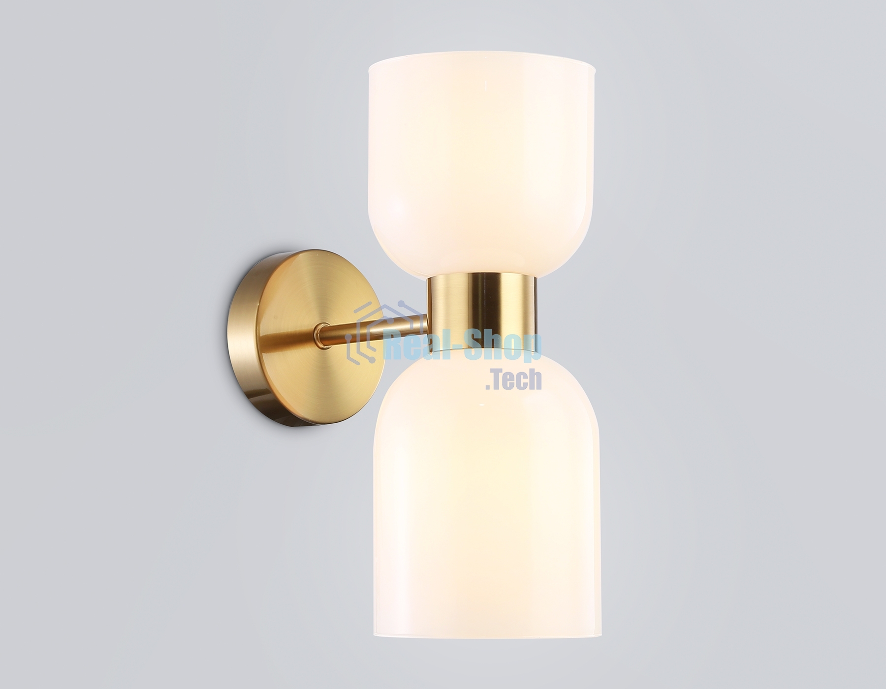 Настенный светильник Ambrella light LH56097/2 BS/FR латунь/белый матовый E14*2 max 40W 215*120*300