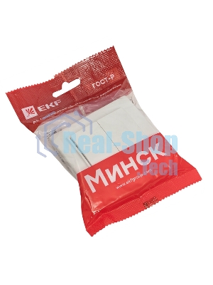 Выключатель 2-клавишный СП,10А, белый EKF Basic Минск