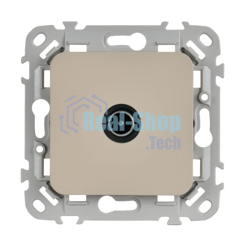 Розетка TV экранированная оконечная тип M РТВм-1-1-1-ФлЛ льняной FLITE