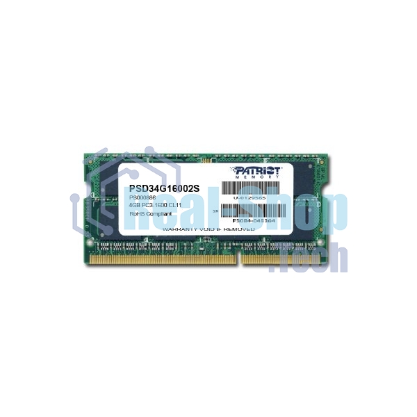 Оперативная память Patriot, DDR3, 4GB, (1x4 GB,), 1600 MHz, CL11, SO-DIMM