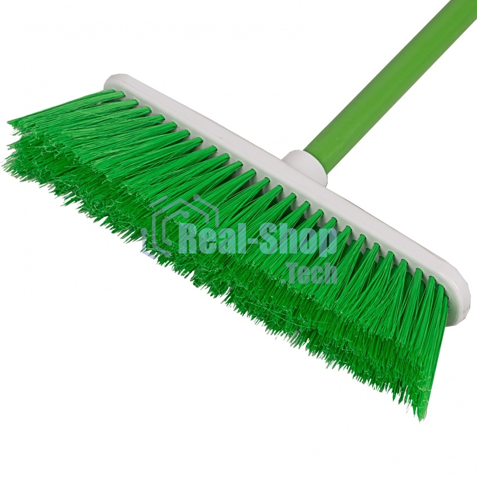 Щетка пластмассовая для подметания пола, 27 см, c черенком, 120 см, салат. щетина, Home Palisad