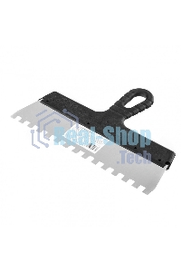 Шпатель Sparta из нержавеющей стали, 300 мм, зуб 10х10 мм, пластмассовая ручка