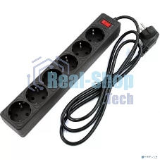 Сетевой фильтр 5bites GARDA SP6B-530 6S, 3x0.75 мм2, 3 м, черный