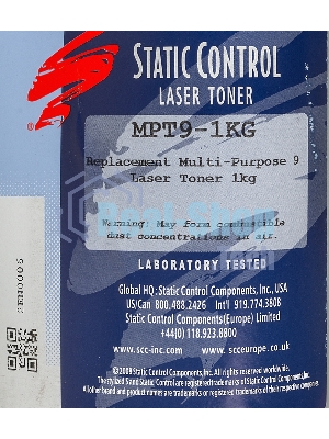 Тонер Static Control MPT9-1KG черный флакон 1000гр. для принтера HP LJ Pro PM401/P2055/P3005/P3015