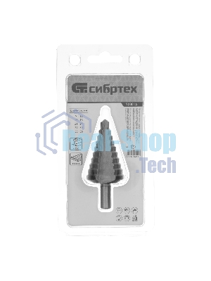 Сверло ступенчатое по металлу Сибртех 9-12-15-18-21-24-27-30-33-36 мм, 4241