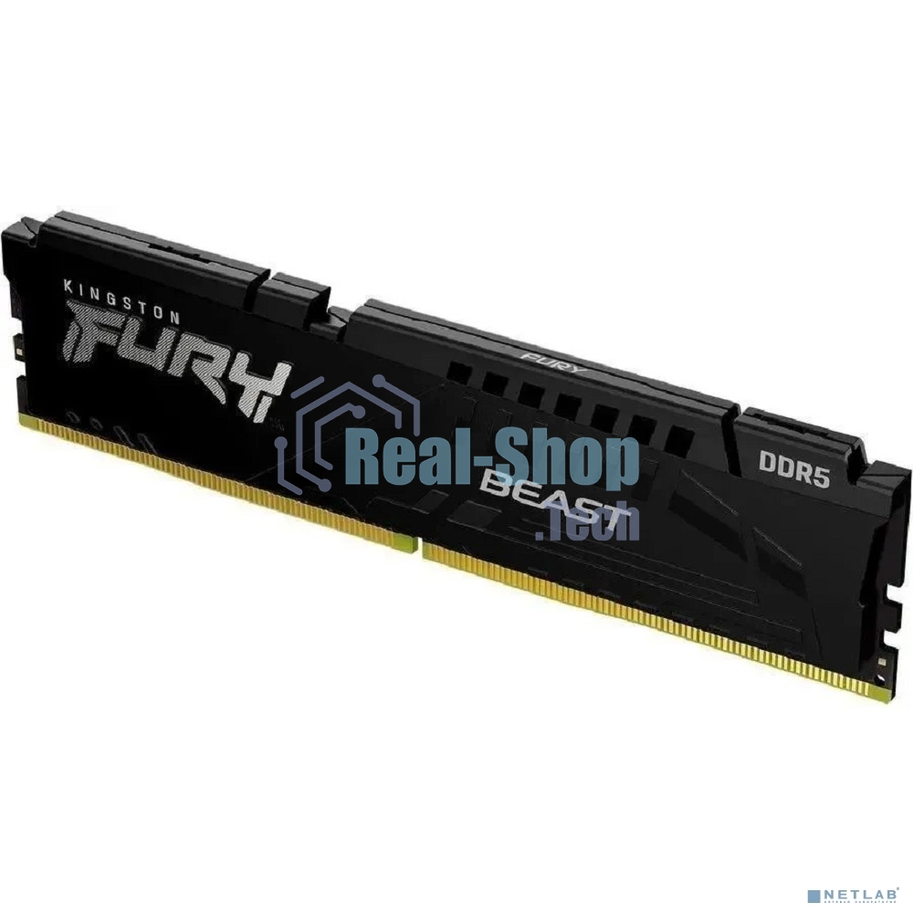 Оперативная память Kingston Fury Beast, DDR5, 64Gb (2x32Gb), 6000MHz, CL30, DIMM, с радиаторами, черный