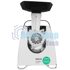 Мясорубка электрическая Bosch MFW67440 черный, 2000 Вт, 3.5 кг/мин, реверс, защита от перегрузки, насадки - 4