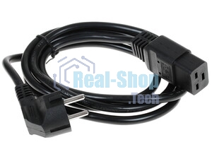 Кабель питания Cablexpert PC-S22-C19-2.5-1.5M, Schuko-C19, 3x2.5мм2, 16A, с заземлением, медь, 1.5м, черный, пакет