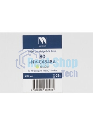 Картридж струйный NVPrint 80 (NV-C4848A) Yellow для HP DesignJet 1050c, 1055см (400 мл)