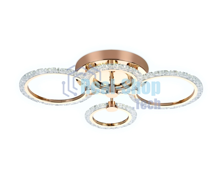 Потолочный светодиодный светильник FA416/2+2 GD золото 60W 640*460*120 (ПДУ РАДИО 2.4G)