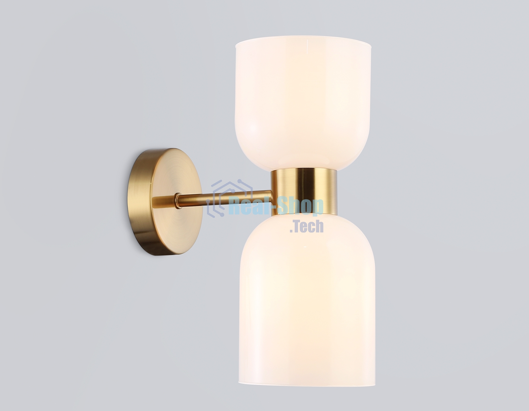 Настенный светильник Ambrella light LH56097/2 BS/FR латунь/белый матовый E14*2 max 40W 215*120*300