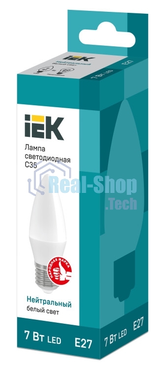 Лампа светодиодная IEK LLE-C35-7-230-40-E27 ECO C35 свеча 7Вт 230В 4000К E27
