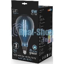 Лампа cветодиодная Gauss Filament PS160 6W 330lm 4000К Е27 gray straight LED